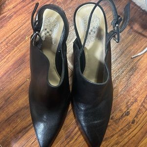 Vince Camuto black leather sling back mule/heel, great condition, size 10